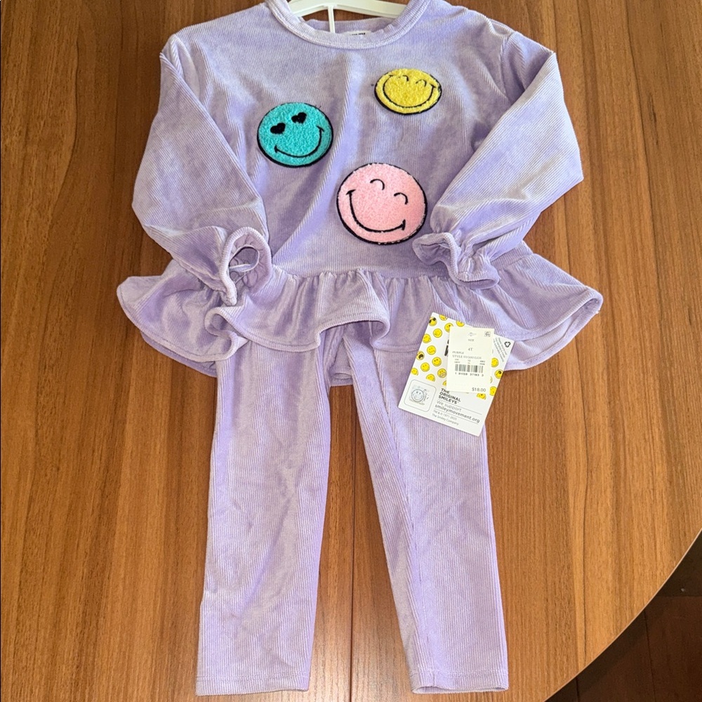 Kids Lavender Smiley Face Matching Set